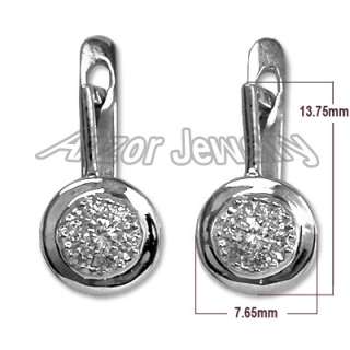 Russian style Diamond Malinka Earrings in Platinum 950 # E1017 stamped 