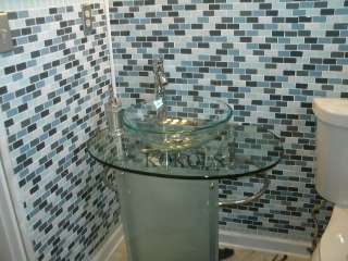 Bathroom Vanities combo set 30 wide Glass Pedestal vessel glass sink 