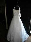 NEW,White Matte Satin,sz 12,Wedding Gown/Dress,Halt​er,w