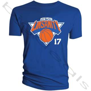   Jeremy Lin New York Knicks T Shirt Men 17 Basketball NY Tee Jersey NBA