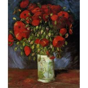  Oil Painting: Vase with Red Poppies: Vincent van Gogh Hand 