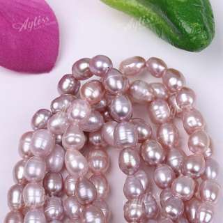 5x7mm FINE LAVENDER FW PEARL Strand RICE Loose Beads  