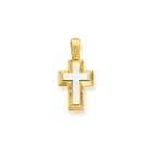 jewelry adviser pendants 14k two tone open backed cross with
