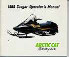 Arctic Cat Owners Operators Manual 1989 Cougar Model AFS