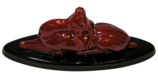 Sevres Art Deco Red Flambe Glaze Ibex by Paul Milet  