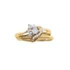 cttw Princess & Baguette Diamond Bridal Set in 10k Yellow Gold