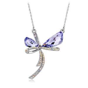 Gift   High Quality Glistening Ribbon Necklace with Silver and Purple 