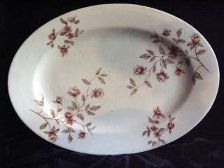 Vintage Stoneware Numbered Meat Serving Platter W Roses  