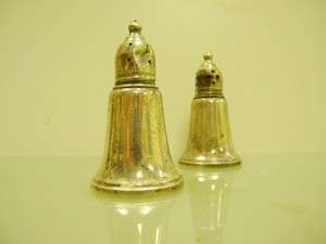   Antique Unmarked Sterling Silver 925 Weighted Salt & Pepper Shakers