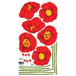 Reusable Decoration Wall Sticker Decal   Red Poppies
