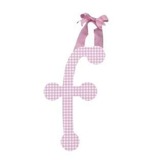 My Baby Sam Wall Hanger Lower Case Letter f, Pink Gingham 