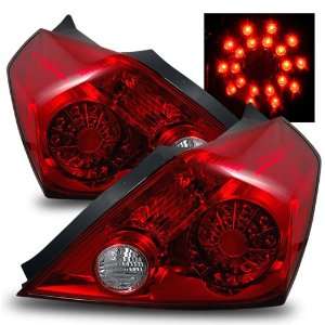    08 11 Nissan Altima Coupe Red/Clear LED Tail Lights Automotive