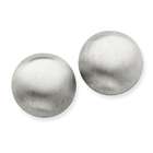 Jewelry Adviser earrings 14k White Gold Hollow Satin 15.50mm Half Ball 