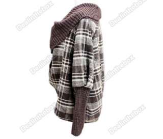 New Western Sweet Womens Vintage Check Cape Poncho Loose Coat Outwear 