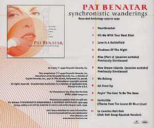 PAT BENATAR Synchronistic Wanderings (1999 US 11 track  