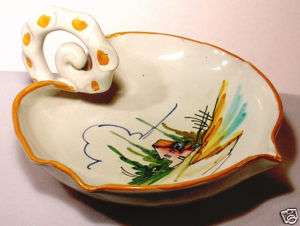 Hand Painted MAJOLICA SOAP DISH Vernazza Cottage ITALY  