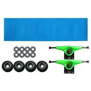  Skateboard Combo   Green Trucks, Blue Grip Tape, Black 