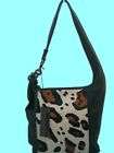 INNUE ITALY Black Leather Print Calfhair Detachable Strap NEW Shoulder 