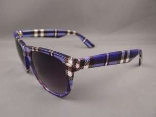 Purple black tartan plaid ombre wayfarer sunglasses NEW  