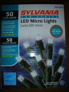 Sylvania LED Christmas Lights 50 bulbs Energy Efficient 18 ft White 