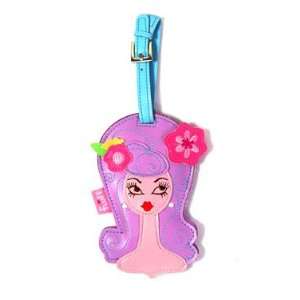  Fashion Girl Luggage Tag   Lilac by Fluff: Home & Kitchen