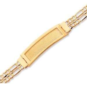  14k Yellow Gold Double Strand Figaro ID Bracelet: Jewelry