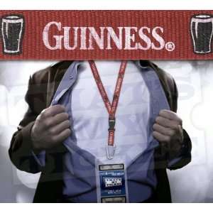  Guinness Lanyard Key Chain with Ticket Holder   Red w 