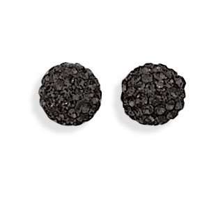  Black Crystal Ball Earrings   New!: Jewelry