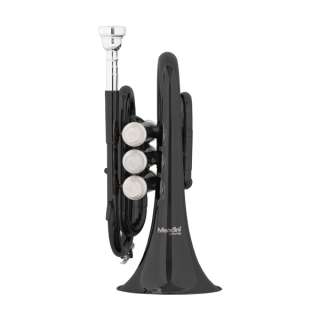 Mendini Black Lacquer Mini / Pocket Trumpet +$39 Tuner  