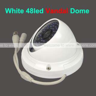 600TVL SONY COLOR CCD 48Led CCTV Vandal White Dome Camera Wide Angle 