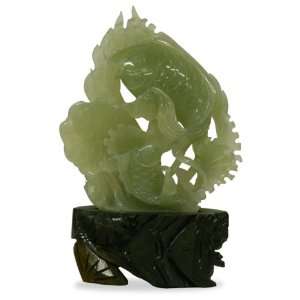    Hand Carved Jade Good Prosperity Double Fish: Home & Kitchen