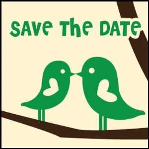  Save the Date Lovebird Postage