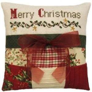  Merry Christmas Pillow   Cross Stitch Kit: Arts, Crafts 