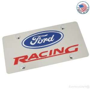  Ford Logo & Racing Name On Polished License Plate 