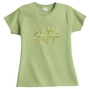    John Deere Ladies Green Paisley T Shirt   ST101319