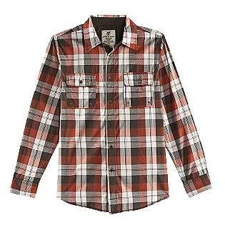   Mens Long Sleeve Two Pocket Plaid Shirt With Contrast Cuff  Route 66