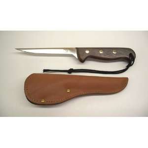  Grohmann Fillet Knife With Open Leather Sheath 5 Inch 