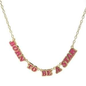 New Authentic Noir Gold Chain Pink Enamel Born To Be A Star Barbie 
