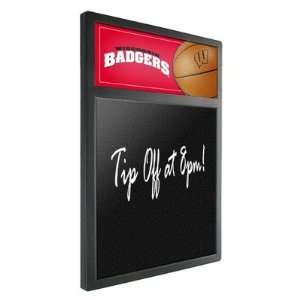 NCAA Wisconsin Badgers Team Chalkboard with Basketball Design  