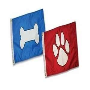  Paws Aboard Paw Print Flag   Red 