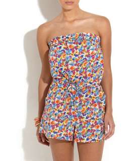 null (Multi Col) Floral Bandeau Playsuit  249770099  New Look