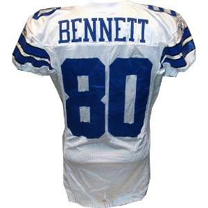 Martellus Bennett #80 2009 Cowboys Game Used White Jersey w/ Teal 