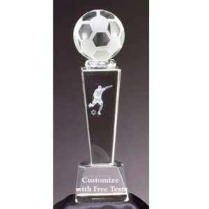  2.25x8.75 Sports Crystal Soccer Award