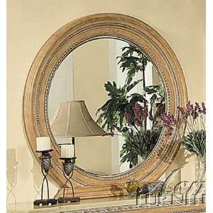 Bedroom Oval Wall Mirror Light Maple Finish 