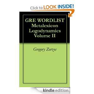  GRE WORDLIST Metalexicon Logodynamics Volume II eBook 