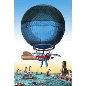  Cross the English Channel in a Balloon 16X24 Giclee Paper 