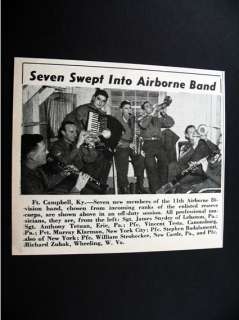 11th Airborne Division band Ft. Campbell KY 1950 clip  
