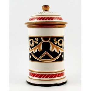  Hand Painted Italian Ceramic 9.8 inch Canister Barocco 