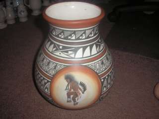 NATIVE AMERICAN POTTERY, NELSON M. DINEH SIGNED VASE  