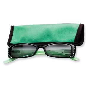    Green Rhinestone 1.75 Magnification Sun Reading Glasses: Jewelry